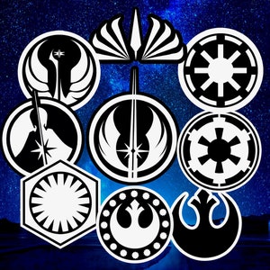 Pegatinas del logotipo de Star Wars, resistentes al agua, duraderas, guerras de clones, rebelión, imperio, jedi, primer orden, paquete de pegatinas o individuales