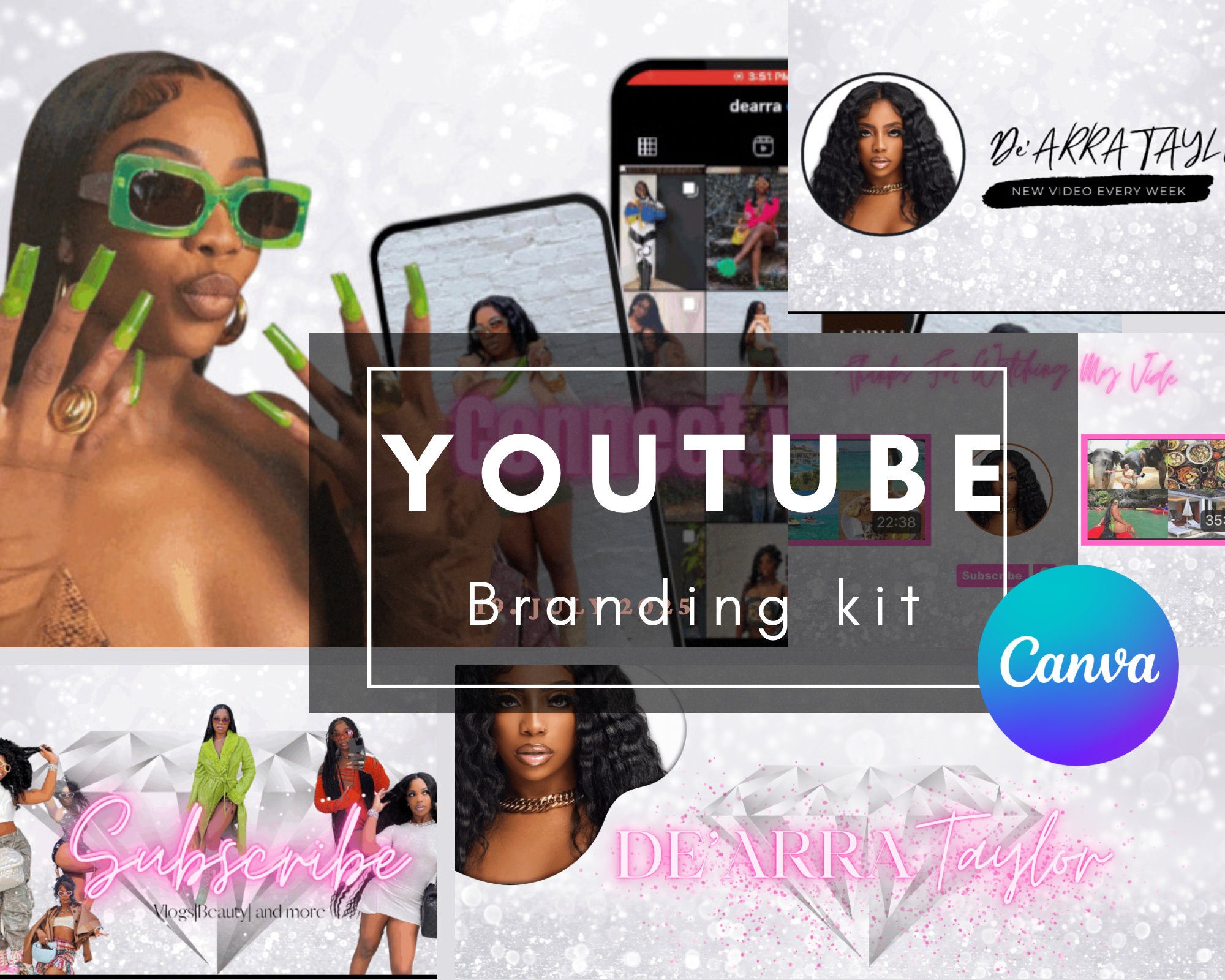 Youtube Channel Branding Kit | Personal Editable Banners | Personal ...