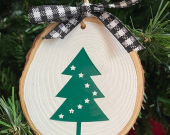 Christmas Tree wood slice ornament