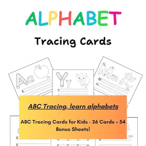 ABC Tracing Worksheets for Kids | A-Z Letters and Words | Capital and Small Letter Tracing & Coloring | Toddler, Preschool PDF