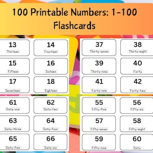 Number Flashcards 0-100, Math Learning Cards for Kids, Homeschool, Classroom, Early Math Practice, Montessori, Preschool, Kindergarten