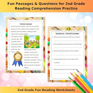 Reading Comprehension Sheets for Grades 1 and 2 | Ideal for Homeschooling, Classroom | Fun Stories & Questions for Kids