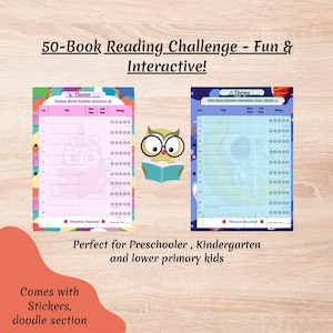 Reading Log - 50-Book Challenge Tracker Printable | Book Journal & TBR List for Book Lovers - Easy Digital Download