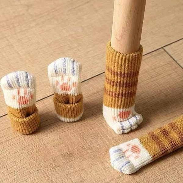 Knitted Cat Paws Chair Leg Socks/ Cat lovers gift/ chair leg covers/knitted socks/Cute cat gifts/4pcs Paw Pattern Anti-slip leg covers