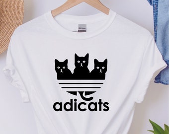 Adicat T-shit/ Unisex t-shirt/ Cute Comfy T-shirt/ Unique T-shirt/ Cat lovers T-shirt/Gift Ideas/ Sports Cat Tshirt
