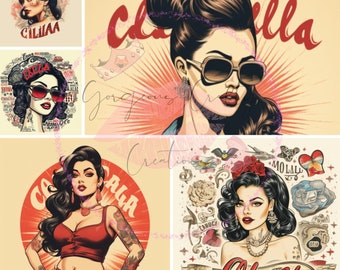 Latina | Rockabilly Chicana | Sublimation Design |  Mexican PNG | Latina  PNG| Beautiful Design