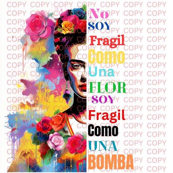 Frida Kahlo in SPANISH | Mexican Images | Latin Girl | PNG Clipart Bundle | Instant Digital Download | T-Shirt Designs