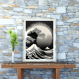 Traditional Japanese Painting, Ukiyo-e Style, Woodblock Print, Japan art, Edo Period , Living room prints, Wedding Gift