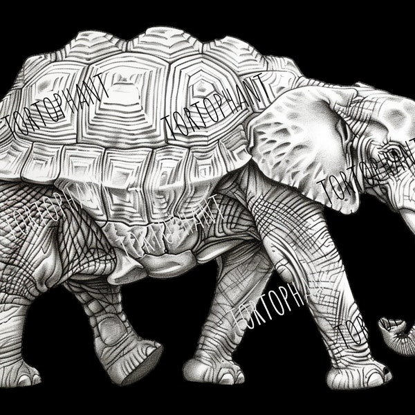 Tortophant | Combination of Tortoise and Elephant | Weird Strange but Unique Design | Digital Product | AI Design |
