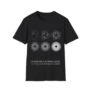 Fibonacci Sequence T-Shirt: Golden Ratio Sacred Geometry Tee