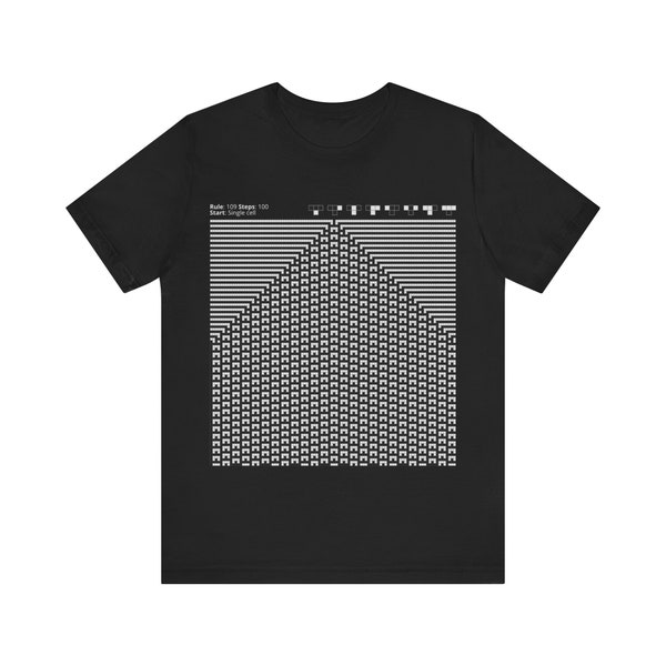 Unisex Jersey Tee | Graphic Print T-shirt | Cellular Automata Shirt | Rule 109 Tshirt | Gift for Nerds | Gift for Geeks | Maths Pattern |