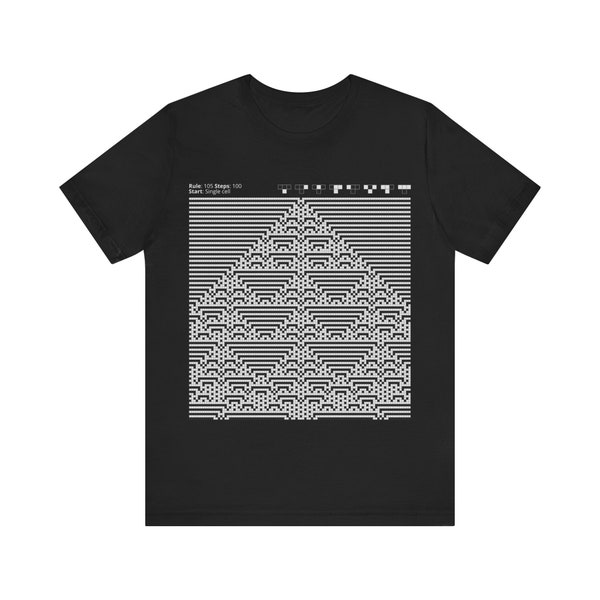 Unisex Jersey Tee | Graphic Print T-shirt | Cellular Automata Shirt | Rule 105 Tshirt | Gift for Nerds | Gift for Geeks | Maths Pattern |