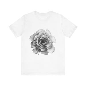 Camiseta Rose Jersey / Camiseta de flores / Camisa botánica / Camiseta de la naturaleza / Camiseta Rose Grid / Camiseta rosa blanca / Regalo del Día de la Madre /