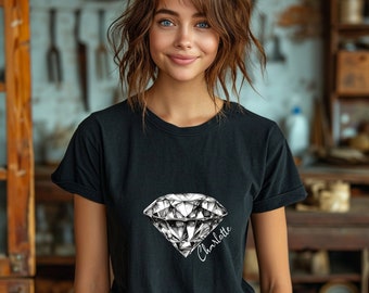 Diamond Unisex T-Shirt | Personalised Gift | Gift For Girlfriend or Wife | Gift for Women | Birthday Gift | Mother's Day Gift | Custom |