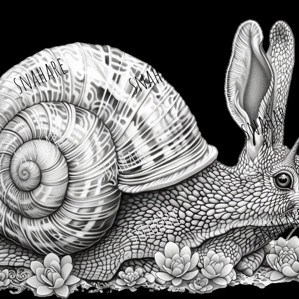 Snahare Fine Art Postcards | Combination of Snail and Hare Card | Weird Strange Unique Card | Fun Postcard | Digital Product | AI Design |