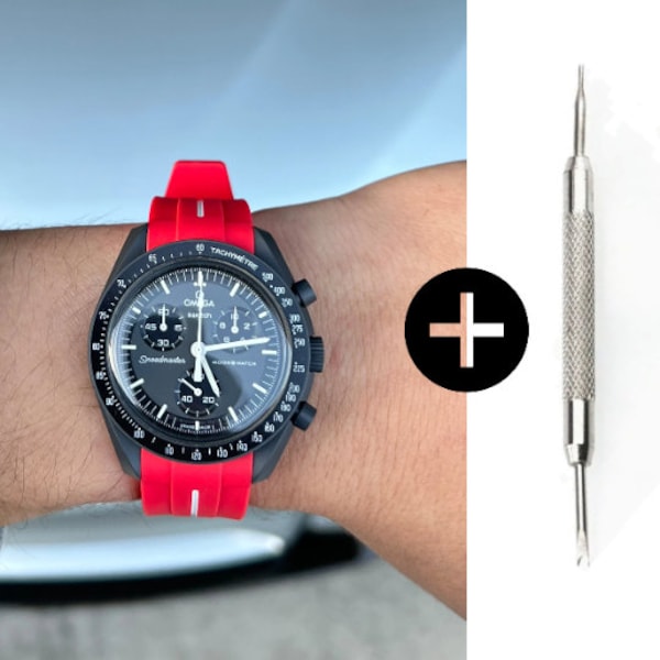 Solar Rubber Watch Strap for Omega x Swatch Speedmaster Moonswatch