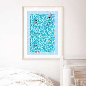 Pool Print, Wall Art, Graphic Print, DIGITAL DOWNLOAD