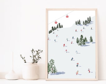 Ski Print, Wall Art, Graphic Print, DIGITAL DOWNLOAD