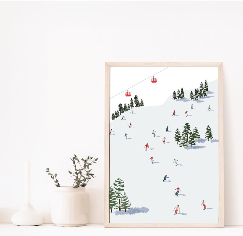 Ski Print, Wall Art, Graphic Print, DIGITAL DOWNLOAD image 1