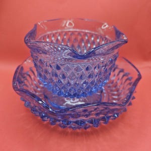Vintage Indiana Glass Diamond blue point pattern
