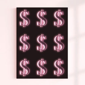 Money Y2K Wall Art Pink Trendy Poster 2000's Inspired Bedroom
