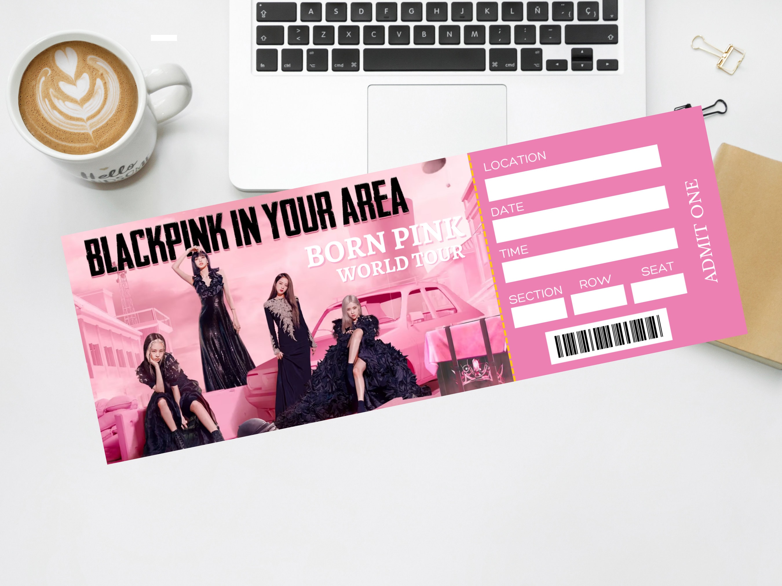 Blackpink Born Pink World Tour 2023 Ticket Printable Etsy