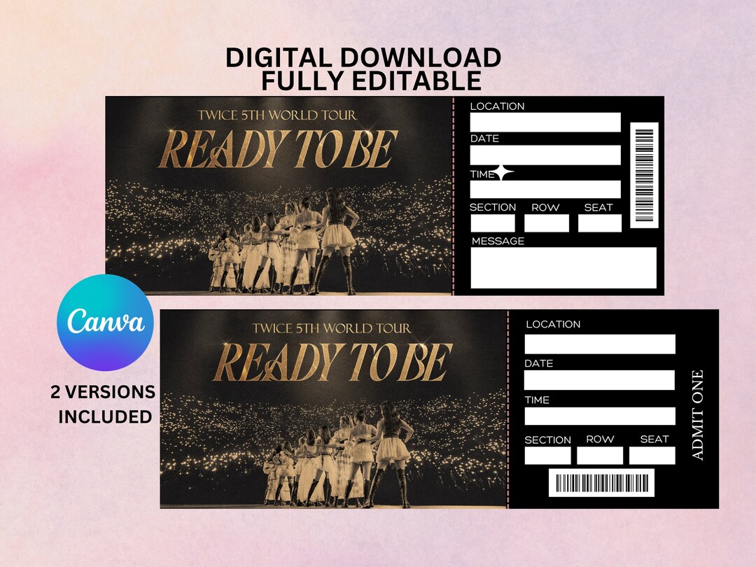 Twice 5th World Tour READY TO BE Tour 2023 Concert Ticket Etsy