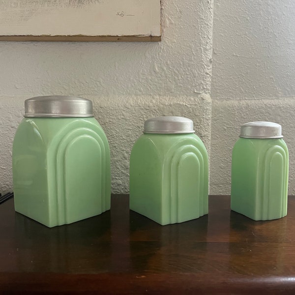 Jadeite Canister Set Etsy