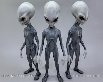 Dirt Black 1/6 Grey Alien figure Roswell area 51 UFO pilot model retro sci fi / geek gift disclosure