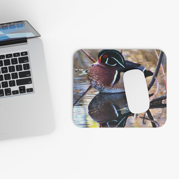 Male Wood Duck Mousepad, great addition to your office space, update your work area with this beauty, bring the outdoors in and enjoy