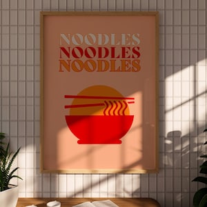 Retro Ramen Noodle Print: Japanese Kitchen Wall Art (Digital Download)