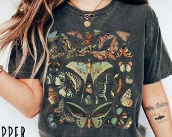 Vintage Butterfly & Moth TShirt, Cottagecore Aesthetic Comfort Colors® Shirt