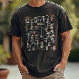 Mushroom Identification TShirt, Gardening Shirt, Botanical Shirt, Nature Shirt, Fungus Identification T Shirt, Mycology Tee, Gift For Him