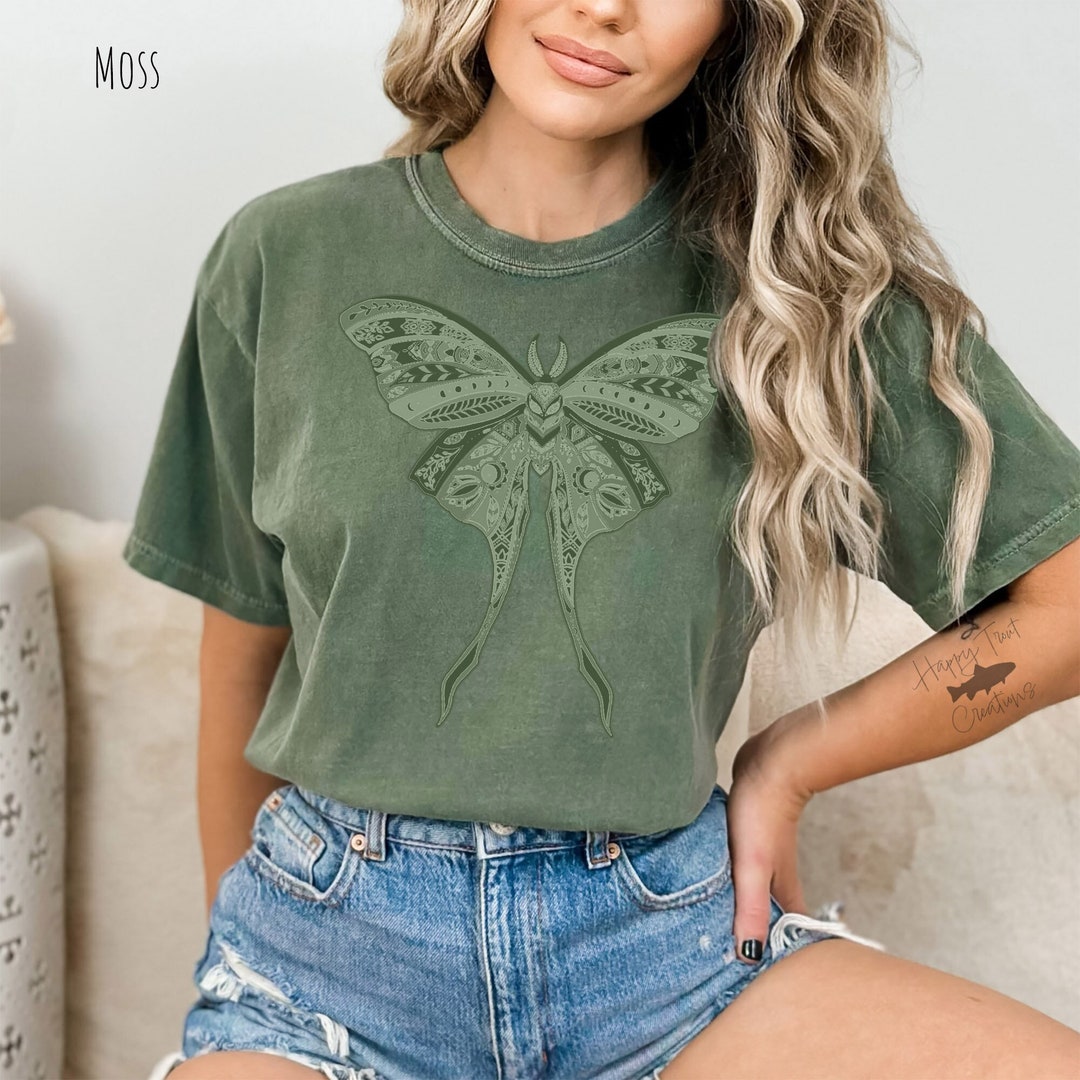 Shades of Moths Luna Moth Shirt Mystical Fairy Core Butterfly Clothing ...