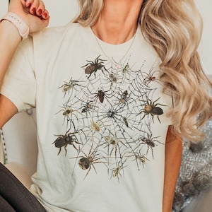 Vintage Spider Shirt, Unisex & Youth Sizes, Halloween Shirt, Goblincore Shirt, Goth T-Shirt, Goblincore TShirt, Comfort Colors Tee