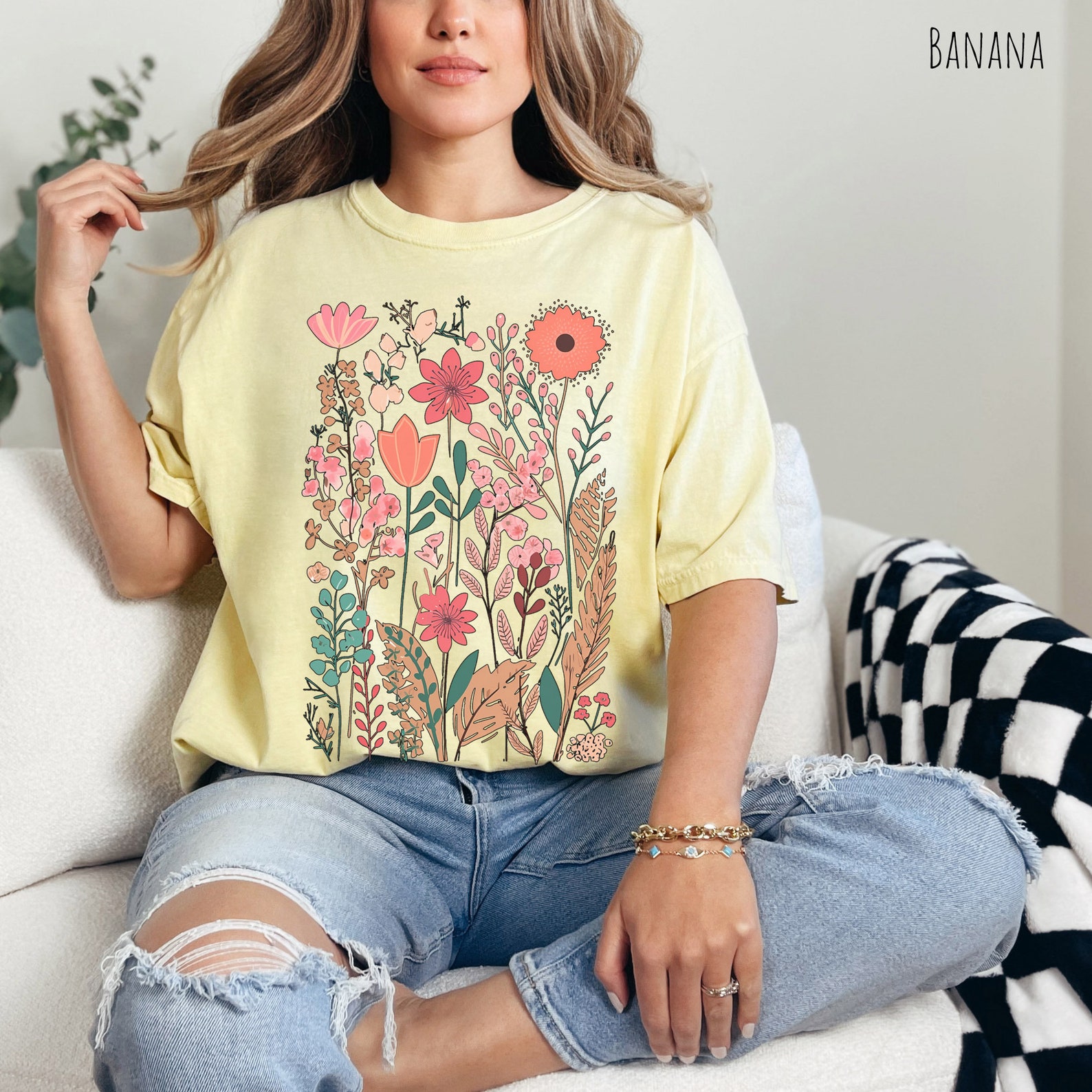 Pastel Wildflowers Shirt, Flower Tshirt, Nature Shirt, Pressed Flowers ...