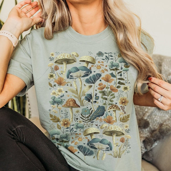 Mushroom Mania Cottage Core Shirt | Comfort Colors® Oversized Goblin Core Aesthetic Tee