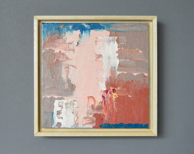 Original Small Abstract Painting, Framed Textured Painting on Canvas ...