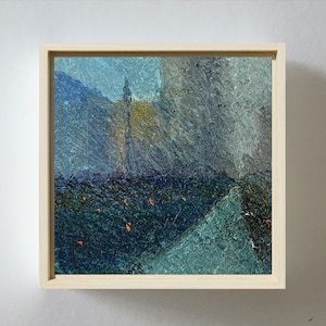 Raining in the City – Original Textured Abstract Oil Painting, One-of-a-Kind Art for Collectors and Modern Home Decor, Framed Wall Art