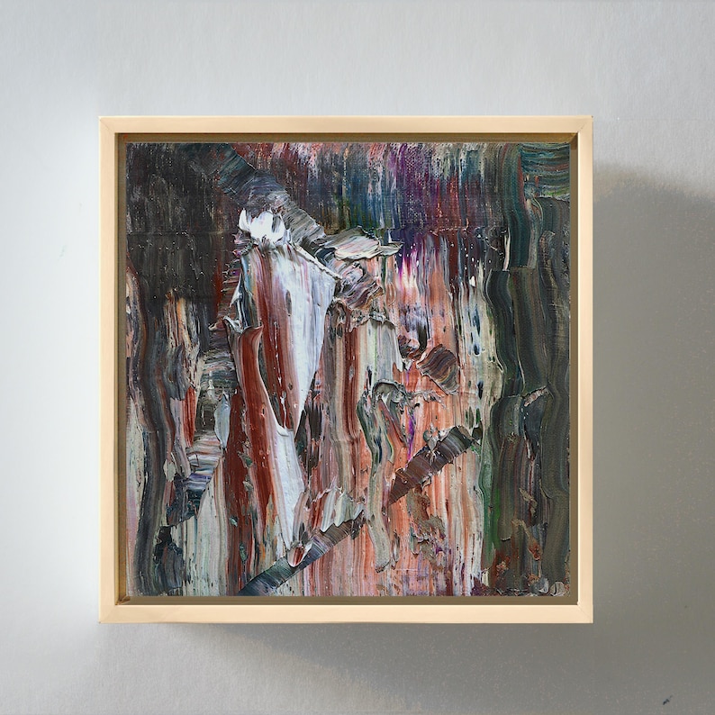 Modern Abstract Expressionism, Handcrafted Floating Frame, Textured ...