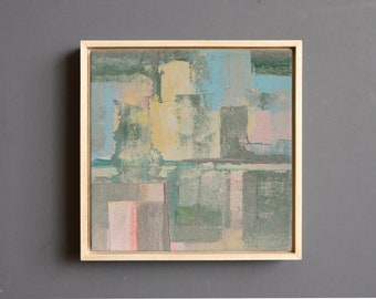 Original Small Abstract Painting, Framed Textured Painting on Canvas Board, Modern Art, Contemporary Artwork