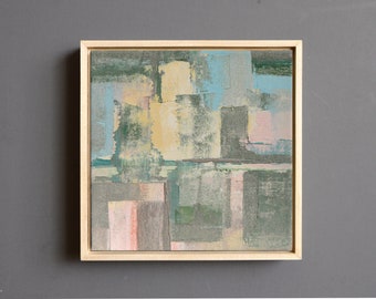 Original Small Abstract Painting, Framed Textured Painting on Canvas Board, Modern Art, Contemporary Artwork