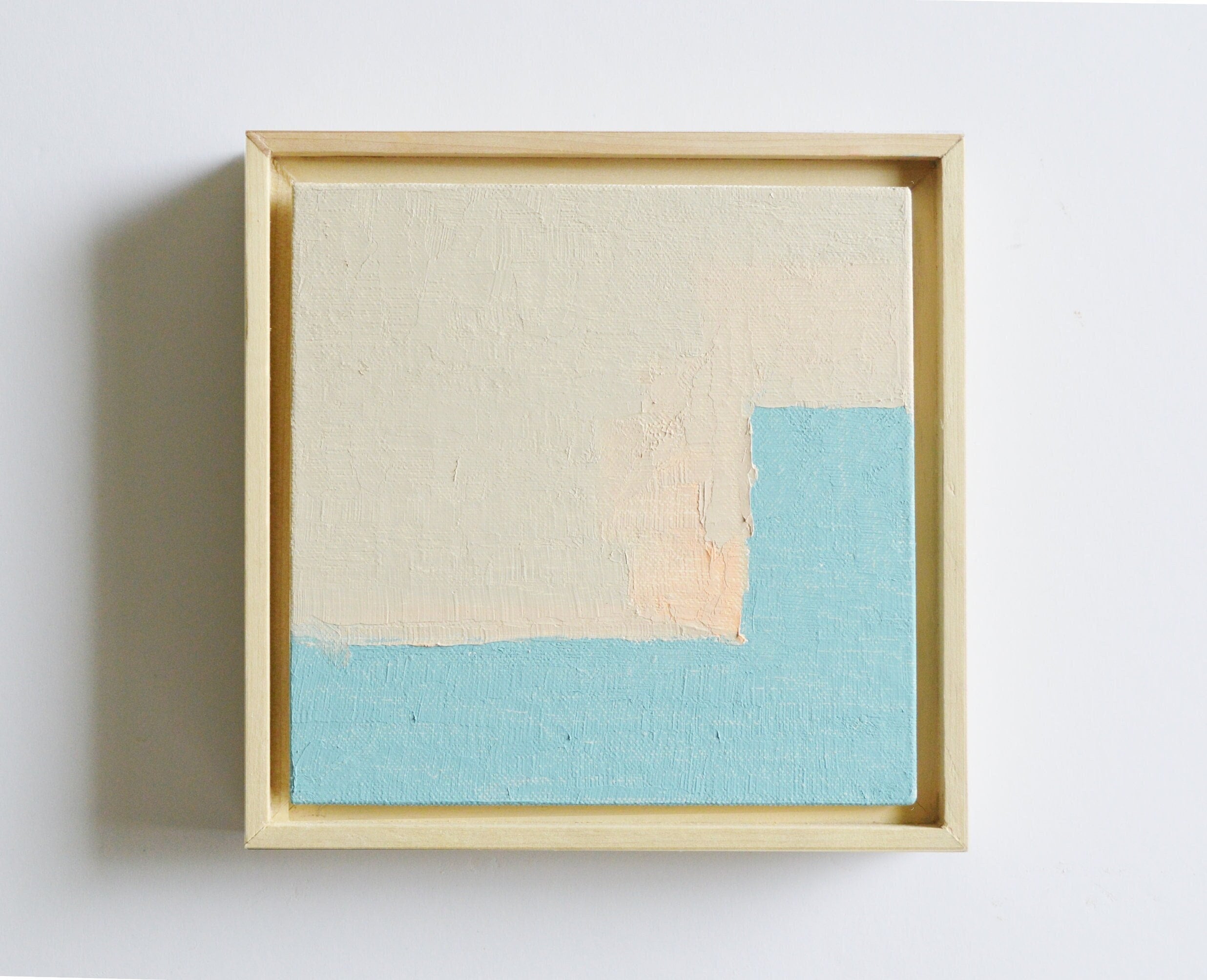 Original Small Abstract Painting Framed, One of a Kind Oil on Canvas