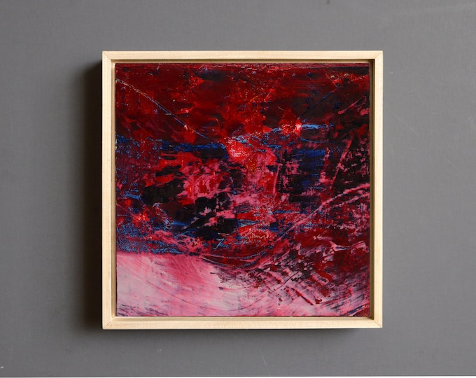Small Abstract Painting Framed, Original Oil Painting on Linen Canvas ...