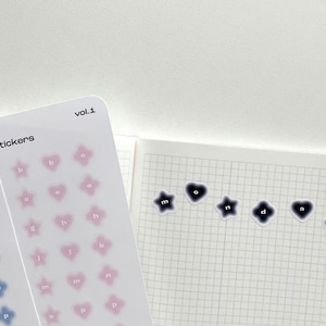 Cartas Y2k de estrelas e corações