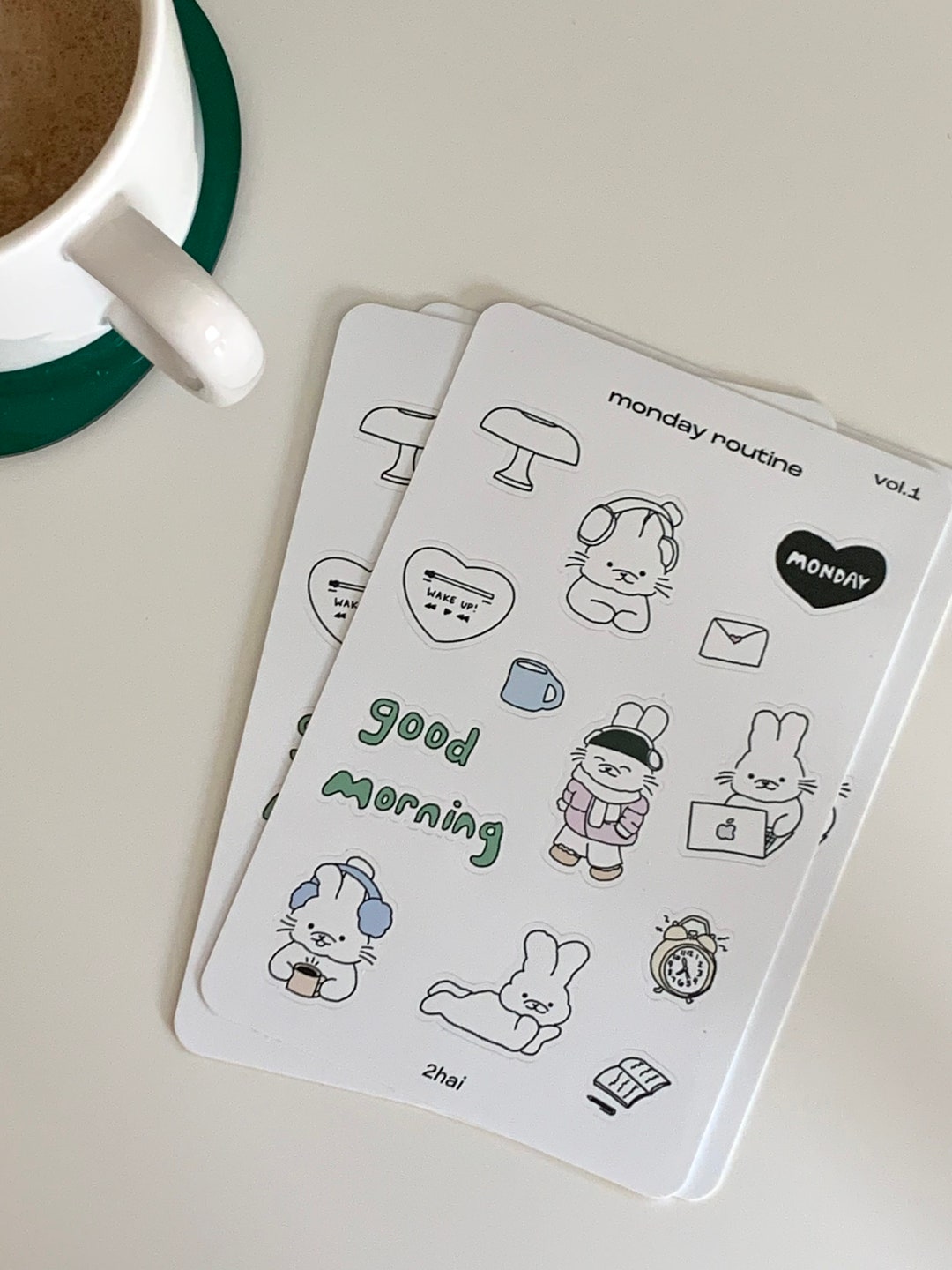 Monday Morning Routine Sticker Sheet - Etsy