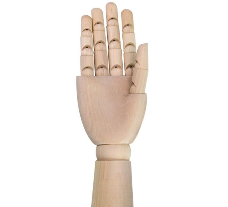 Articulated Wooden Right Hand Model – 12