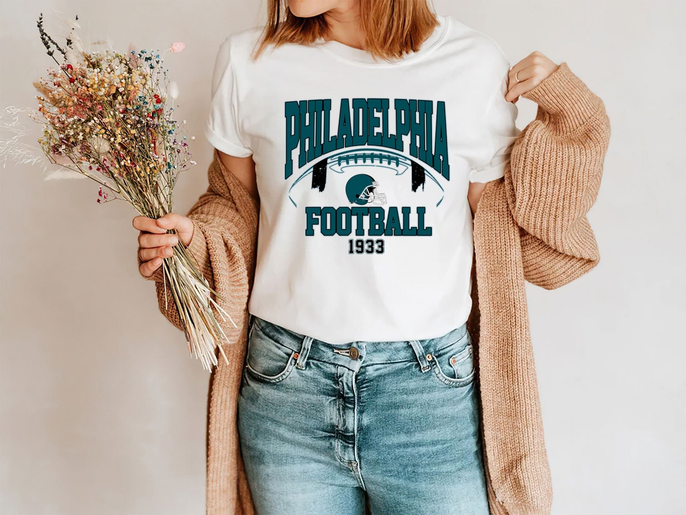 Discover Vintage Philadelphia Football T- Shirt, Philadelphia Football Shirt, Eagles Football Retro Shirt