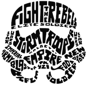 Plantilla de texto de soldado de asalto de Star Wars para Cricut y Plotter Svg