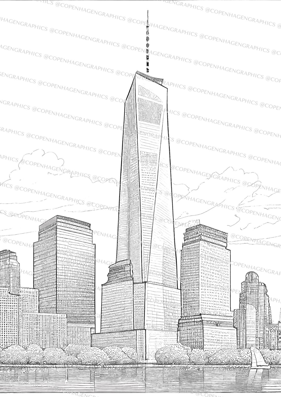 Coloring Book 20 New York Pics Adult Coloring Book coloring Book Pdf